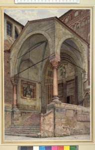 Il portico nord di San Fermo Maggiore, Verona, Italia